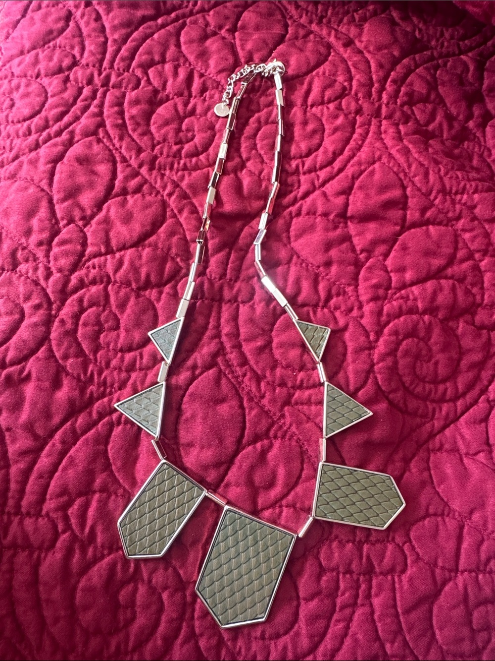 House of Harlow 1960 Silver Geometric Pendant Necklace